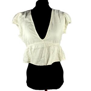 𝅺ROXY Sweet Release Woven Crop Top Style ARJWT03206 Size S in Snow White (WBK0)